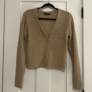 PrettyLittleThing | Cropped Cardigan Beige